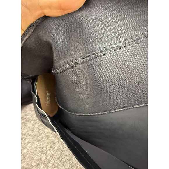 ✅Womens 9M Nicole Tess Black Knee-High Riding Boots Side-Zip Double Buckle Strap - Picture 3 of 13